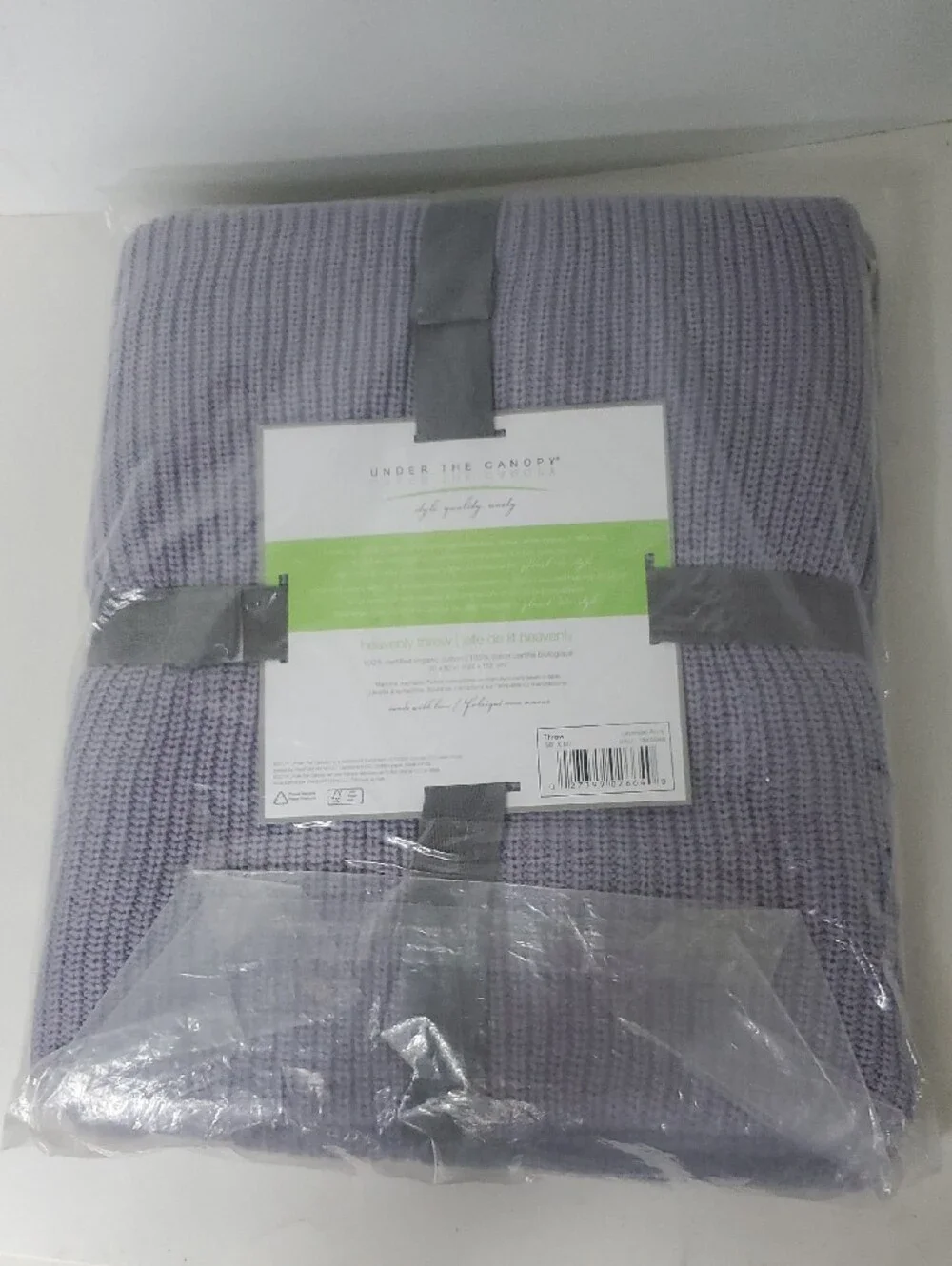 Under The Canopy Heavenly Throw Lavender Organic Cotton Knit Throw 50